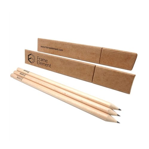Custom-Made-Logo-Print-HB-Pencils-With-Triangle-Kraft-Paper-Box