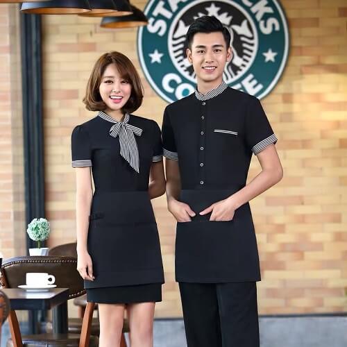 Singapore-Wholesaler-Short-Sleeved-Restaurant-Waiters-Uniform
